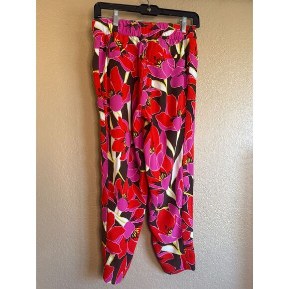 Kate Spade Tropical Hutton Lounge Pants Womens 0 Floral Pink Red - Picture 2 of 6